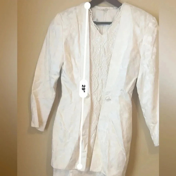 Jessica McClintock Vintage Off White Bridal 2-Piece Lace Suit - Picture 15 of 16